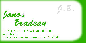 janos bradean business card